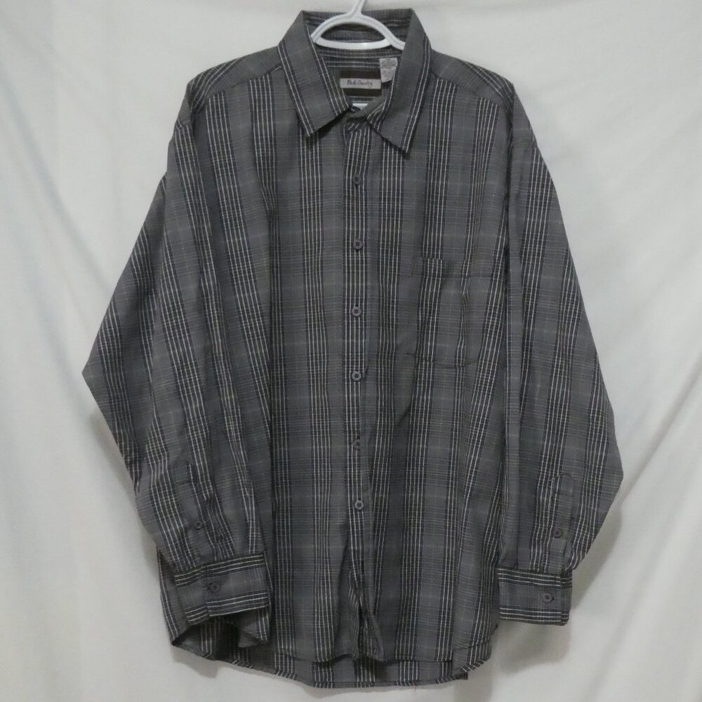 BACK COUNTRY | 2X | Plaid Grey Button-Up Shirt | Chest Pocket